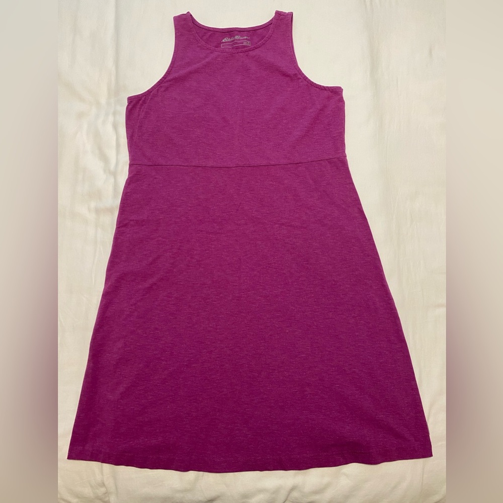 NEW Eddie Bauer Magenta-Colored Cotton Blend Sleeveless Dress size M